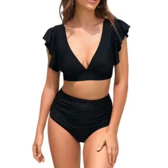 New Sporlike High waisted Rumba Swimsuit Bikini Sz M - Picture 3 of 7